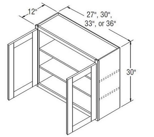 Aristokraft Cabinetry All Plywood Series Brellin Sarsaparilla PureStyle 5 Piece Wall Cabinet with Glass WWG3030B