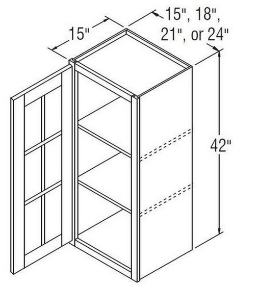 Aristokraft Cabinetry All Plywood Series Brellin Sarsaparilla PureStyle 5 Piece Wall Cabinet With Mullion Doors WMD214215