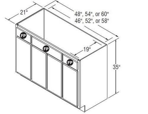 Aristokraft Cabinetry All Plywood Series Brellin Sarsaparilla PureStyle 5 Piece Vanity Console Base VCB5435