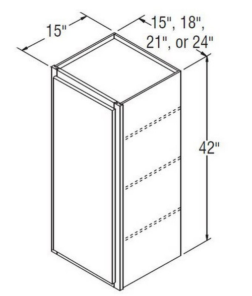 Aristokraft Cabinetry Select Series Brellin Sarsaparilla PureStyle 5 Piece Wall Cabinet W154215L Hinged Left