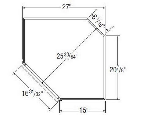 Aristokraft Cabinetry Select Series Brellin Sarsaparilla PureStyle 5 Piece Diagonal Corner Cabinet Without Mullions DCPG2742L Hinged Left