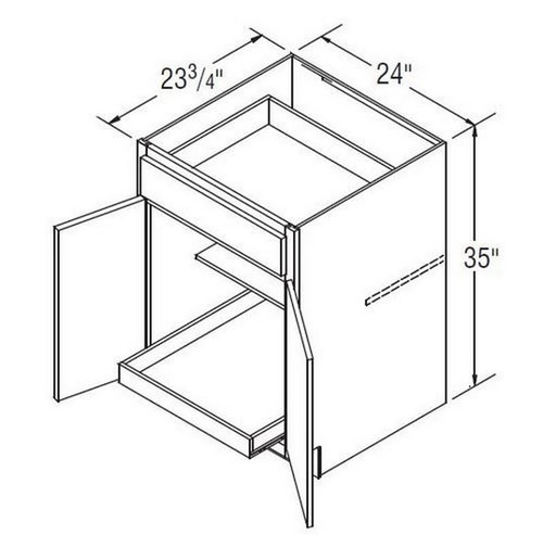 Aristokraft Cabinetry Select Series Brellin Sarsaparilla PureStyle 5 Piece Base Cabinets With Roll Tray B24DDRT