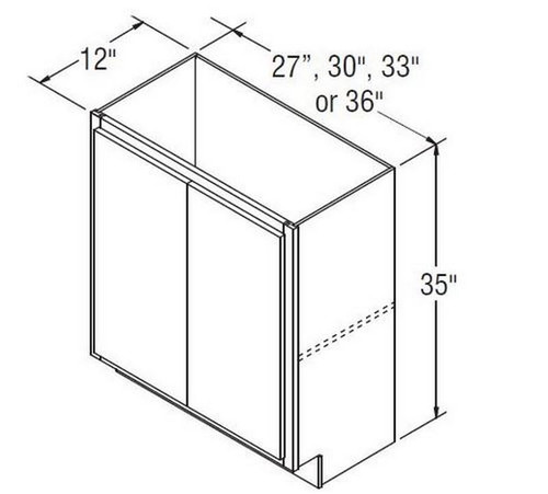 Aristokraft Cabinetry Select Series Brellin Sarsaparilla PureStyle 5 Piece Base Cabinet With Full Height Door B30FH-12B