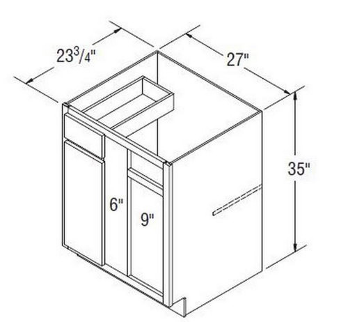 Aristokraft Cabinetry Select Series Brellin Sarsaparilla PureStyle 5 Piece Blind Corner Base BC36