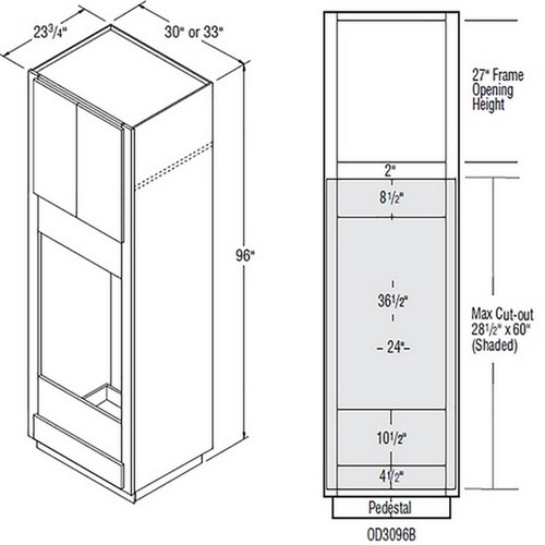 Aristokraft Cabinetry Select Series Brellin Sarsaparilla PureStyle 5 Piece Double Oven Cabinet OD3096B