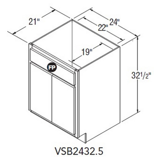 Aristokraft Cabinetry Select Series Brellin Sarsaparilla PureStyle 5 Piece Vanity Sink Base VSB2432.5
