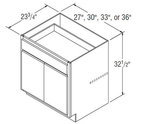 Aristokraft Cabinetry Select Series Brellin Sarsaparilla PureStyle 5 Piece Universal Base Cabinet B2732.5B