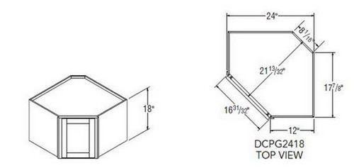 Aristokraft Cabinetry Select Series Brellin Sarsaparilla PureStyle 5 Piece Diagonal Corner Cabinet Without Mullions DCPG2418