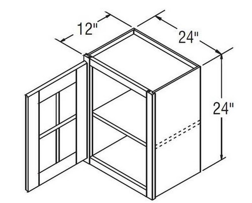 Aristokraft Cabinetry Select Series Brellin Sarsaparilla PureStyle 5 Piece Wall Cabinet With Mullion Doors WMD2424