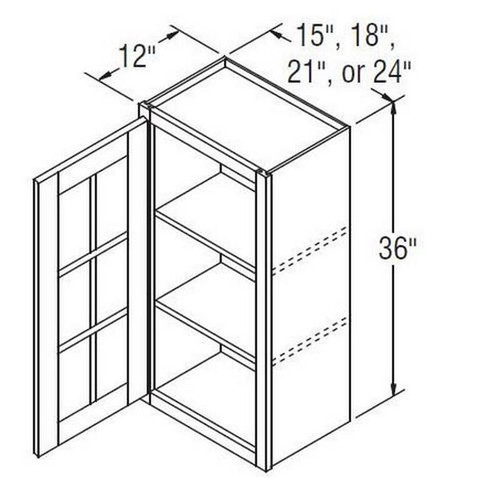 Aristokraft Cabinetry Select Series Brellin Sarsaparilla PureStyle 5 Piece Wall Cabinet With Mullion Doors WMD1536