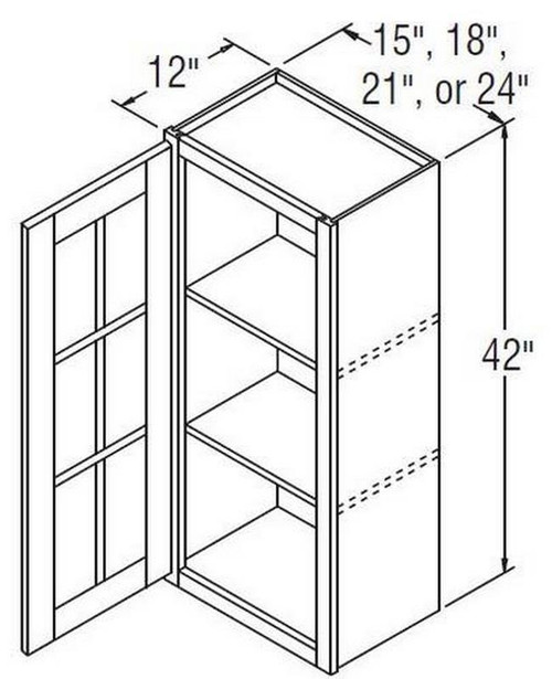 Aristokraft Cabinetry Select Series Brellin Sarsaparilla PureStyle 5 Piece Wall Cabinet With Mullion Doors WMD2442