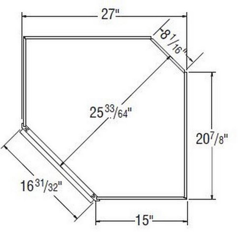 Aristokraft Cabinetry Select Series Brellin Sarsaparilla PureStyle 5 Piece Diagonal Wall Cabinet with Glass DCWG2742