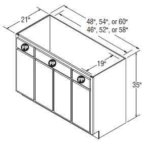Aristokraft Cabinetry Select Series Brellin Sarsaparilla PureStyle 5 Piece Vanity Console Base VCB5435