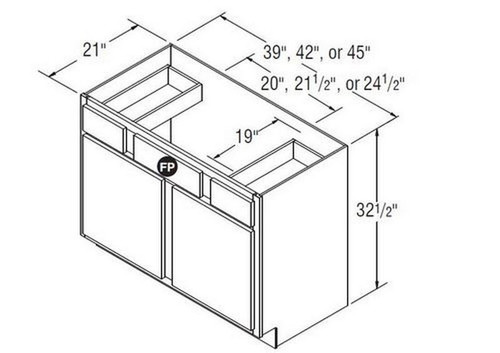 Aristokraft Cabinetry Select Series Brellin Sarsaparilla PureStyle 5 Piece Vanity Sink Base VSB4532.5