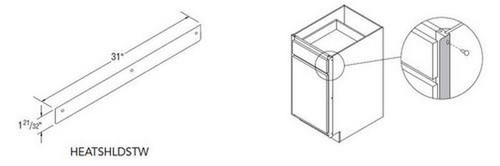 Aristokraft Cabinetry Select Series Brellin Sarsaparilla PureStyle 5 Piece Heat Sheild, Straight HEATSHLDSTW