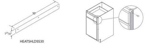 Aristokraft Cabinetry Select Series Brellin Sarsaparilla PureStyle 5 Piece Heat Sheild, Stainless HEATSHILDSS36