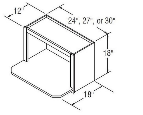 Aristokraft Cabinetry All Plywood Series Brellin Sarsaparilla PureStyle Microwave Open Shelf MWOL3018