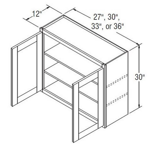 Aristokraft Cabinetry All Plywood Series Brellin Sarsaparilla PureStyle Wall Cabinet With Doors Prepped for Glass WPG2730B