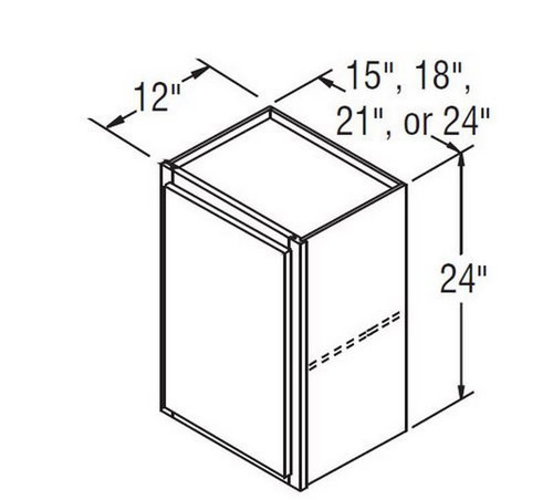 Aristokraft Cabinetry All Plywood Series Brellin Sarsaparilla PureStyle Wall Cabinet W1824R Hinged Right