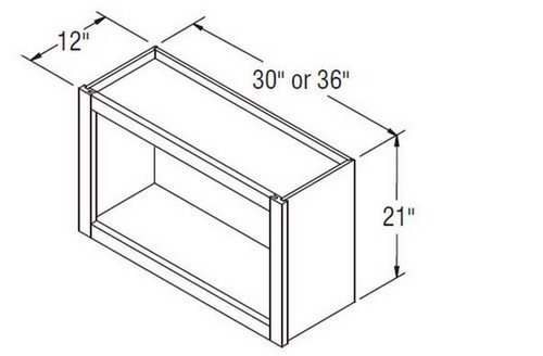 Aristokraft Cabinetry All Plywood Series Brellin Sarsaparilla PureStyle Wall Open Cabinet WOL3621