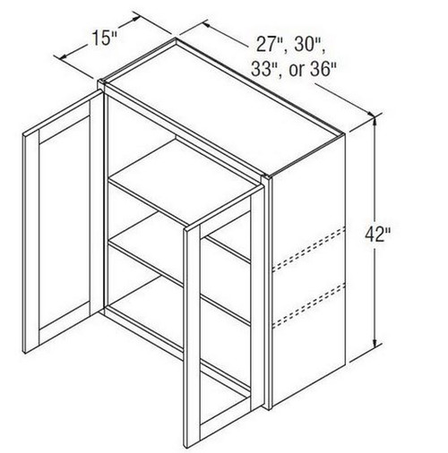 Aristokraft Cabinetry All Plywood Series Brellin Sarsaparilla PureStyle Wall Cabinet With Doors Prepped for Glass WPG274215B