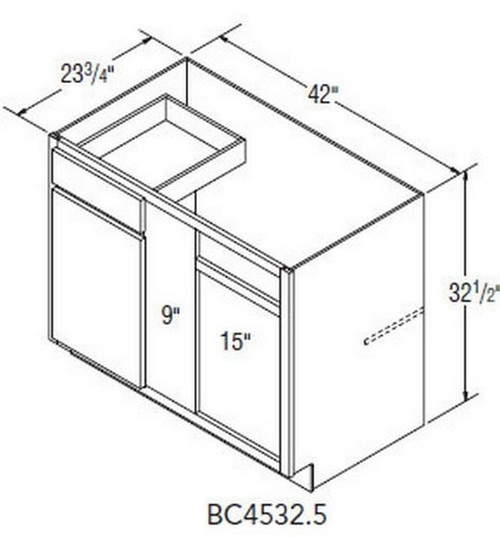 Aristokraft Cabinetry All Plywood Series Brellin Sarsaparilla PureStyle Blind Corner Base BC4532.5