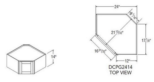 Aristokraft Cabinetry All Plywood Series Brellin Sarsaparilla PureStyle Diagonal Corner Cabinet Without Mullions DCPG2414