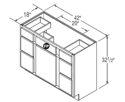 Aristokraft Cabinetry All Plywood Series Brellin Sarsaparilla PureStyle Vanity Double Drawer Base VDDB4232.518