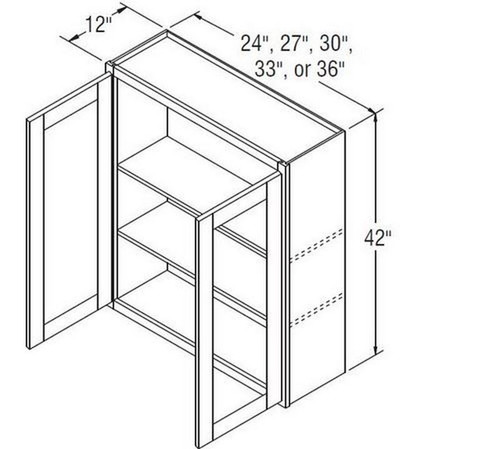 Aristokraft Cabinetry Select Series Brellin Sarsaparilla PureStyle Wall Cabinet With Doors Prepped for Glass WPG2442DD