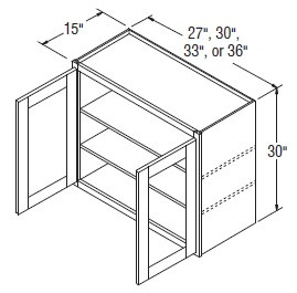 Aristokraft Cabinetry Select Series Brellin Sarsaparilla PureStyle Wall Cabinet with Doors Prepped For Glass WPG303015B