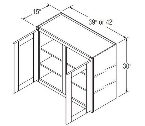 Aristokraft Cabinetry Select Series Brellin Sarsaparilla PureStyle Wall Cabinet With Doors Prepped for Glass WPG423015