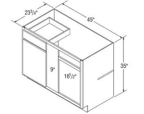 Aristokraft Cabinetry Select Series Brellin Sarsaparilla PureStyle Blind Corner Base BC48