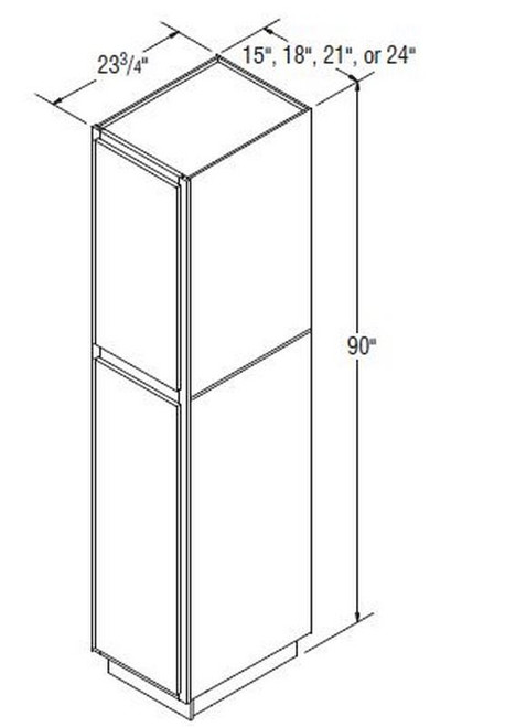 Aristokraft Cabinetry Select Series Brellin Sarsaparilla PureStyle Utility Cabinet U1590L Hinged Left