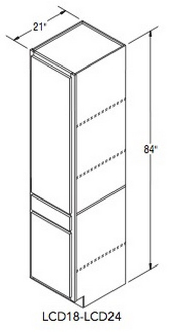 Aristokraft Cabinetry Select Series Brellin Sarsaparilla PureStyle Linen Closet With Drawer LCD18L Hinged Left
