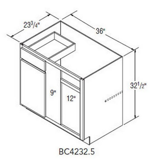 Aristokraft Cabinetry Select Series Brellin Sarsaparilla PureStyle Blind Corner Base BC4232.5