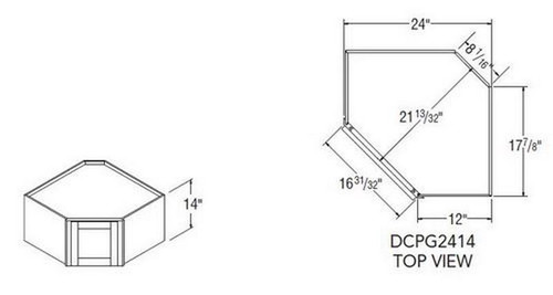 Aristokraft Cabinetry Select Series Brellin Sarsaparilla PureStyle Diagonal Corner Cabinet Without Mullions DCPG2414