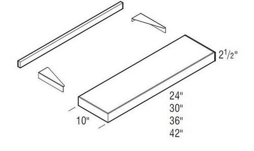 Aristokraft Cabinetry Select Series Brellin Sarsaparilla PureStyle Floating Shelf FS24