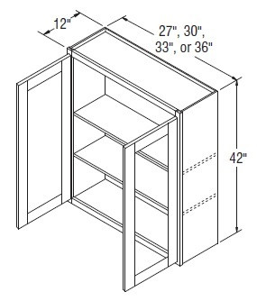 Aristokraft Cabinetry Select Series Brellin Sarsaparilla PureStyle Wall Cabinet with Glass WWG3342B