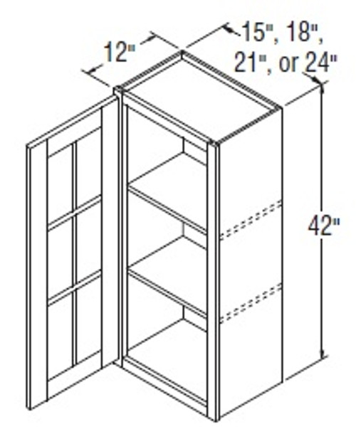 Aristokraft Cabinetry Select Series Brellin Sarsaparilla PureStyle Wall Cabinet With Mullion Doors WMD1542