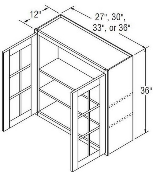 Aristokraft Cabinetry All Plywood Series Decatur Purestyle Wall Cabinet With Mullion Doors WMD2736B