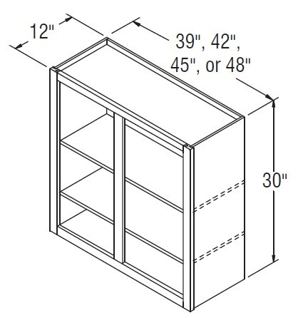 Aristokraft Cabinetry All Plywood Series Decatur Purestyle Wall Open Cabinet WOL4230