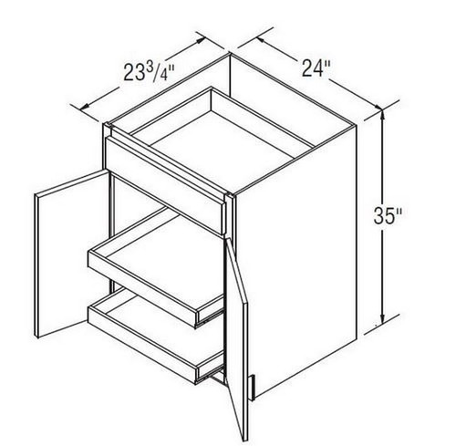 Aristokraft Cabinetry All Plywood Series Decatur Purestyle Base Cabinets With Double Roll Tray B24DDRT-2