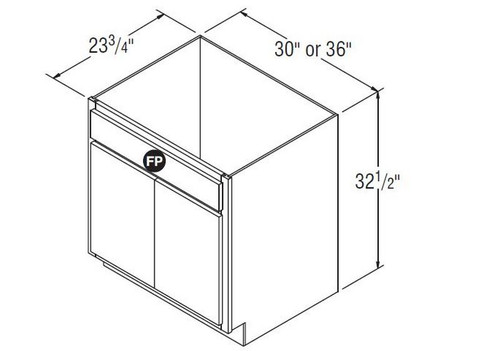 Aristokraft Cabinetry All Plywood Series Decatur Purestyle Universal Sink Base Cabinet SB3032.5B
