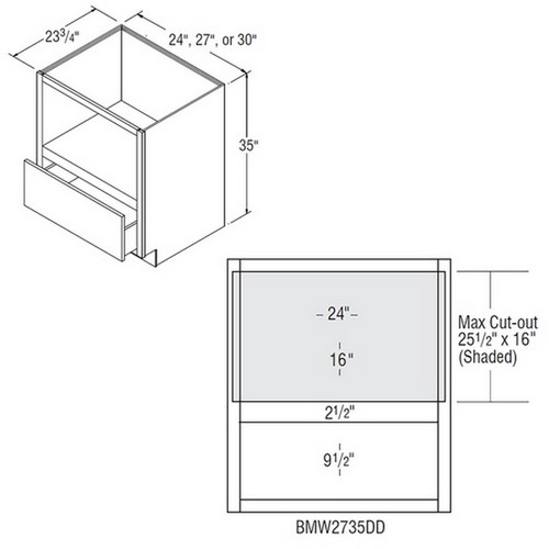 Aristokraft Cabinetry All Plywood Series Decatur Purestyle Microwave Base Cabinet BMW2735DD