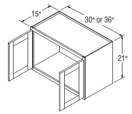 Aristokraft Cabinetry All Plywood Series Decatur Purestyle Wall Cabinet with Glass WWG302115B