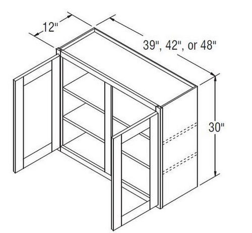 Aristokraft Cabinetry All Plywood Series Decatur Purestyle Wall Cabinet with Glass WWG3930