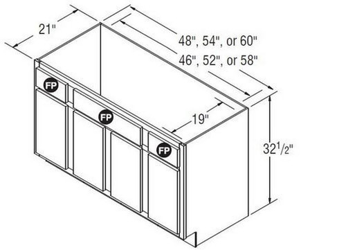 Aristokraft Cabinetry All Plywood Series Decatur Purestyle Vanity Console Base VCB6032.5