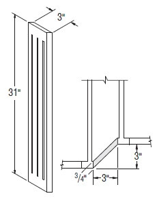 Aristokraft Cabinetry All Plywood Series Decatur Purestyle 45° Reversible Decorative Angled Filler ANGFF531