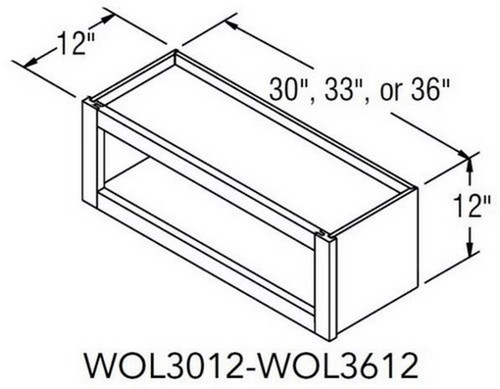 Aristokraft Cabinetry Select Series Decatur Purestyle Wall Open Cabinet WOL3312