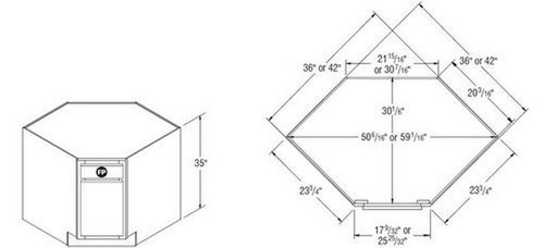 Aristokraft Cabinetry Select Series Decatur Purestyle Sink Base Diagonal Corner Cabinet SBDC42